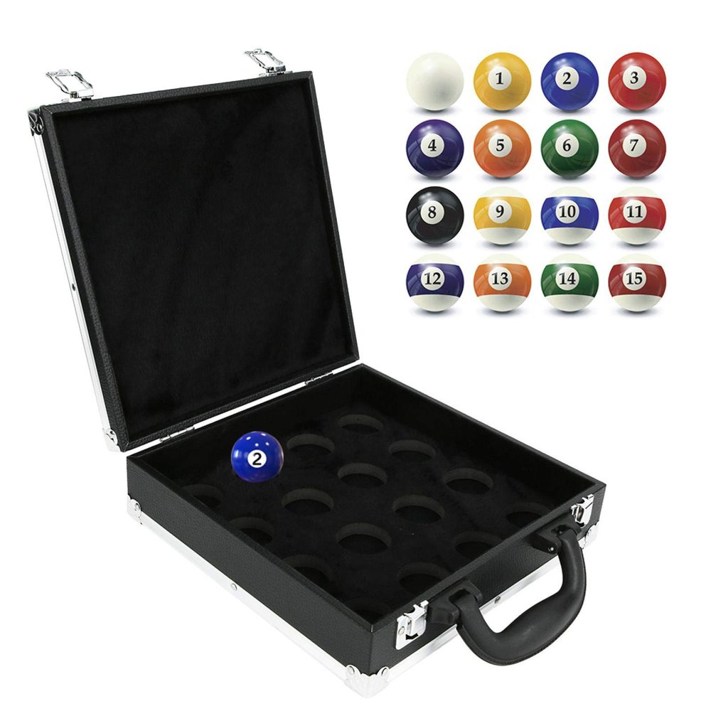 Niiyen Billiard Balls Box, Snooker Billiard Balls Storage Box Pool Carrying Case Accessory with Carry Handle, Billiard Balls Storage Case for 16 Balls