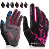 BEACE Gloves for Cycling Bike Biking with Touch Screen-Full Finger Mountain Bike Workout Road Gloves with Anti-Slip Silicone Palm for Men Women (Rose Red, M) view 1