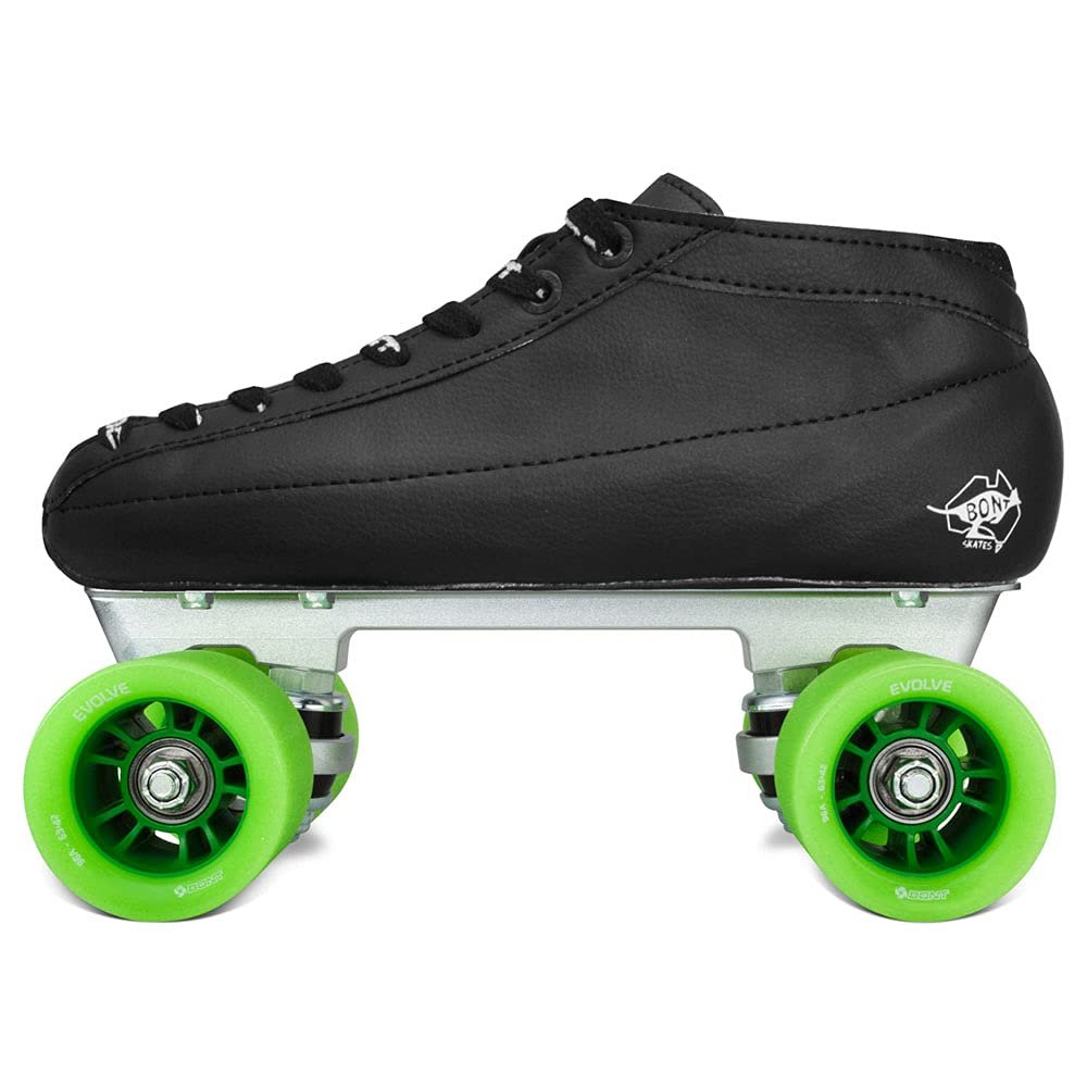Bont Roller Skates - Black Racer Quad NTS Speed Skates - 100% Vegan (5.5/37.5)