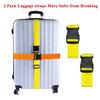 2 Pack Suitcase Belts, Adjustable Luggage Straps, Bright Colors Travel Packing Straps with Quick Release Buckle (Yellow) view 3