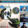 BEACE Cycling Gloves, Men Women Touch Screen Full Finger Mountain Bike Gloves with Anti-Slip Silicone Palm (Green, M) view 3