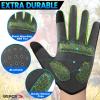 BEACE Cycling Gloves, Men Women Touch Screen Full Finger Mountain Bike Gloves with Anti-Slip Silicone Palm (Green, M) view 4