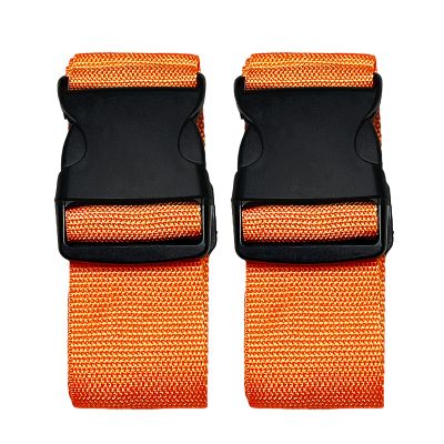 2 Pack Suitcase Belts, Adjustable Luggage Straps, Bright Colors Travel Packing Straps with Quick Release Buckle (Orange)