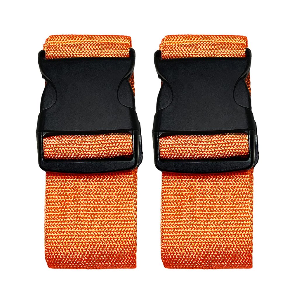2 Pack Suitcase Belts, Adjustable Luggage Straps, Bright Colors Travel Packing Straps with Quick Release Buckle (Orange)