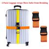 2 Pack Suitcase Belts, Adjustable Luggage Straps, Bright Colors Travel Packing Straps with Quick Release Buckle (Orange) view 2
