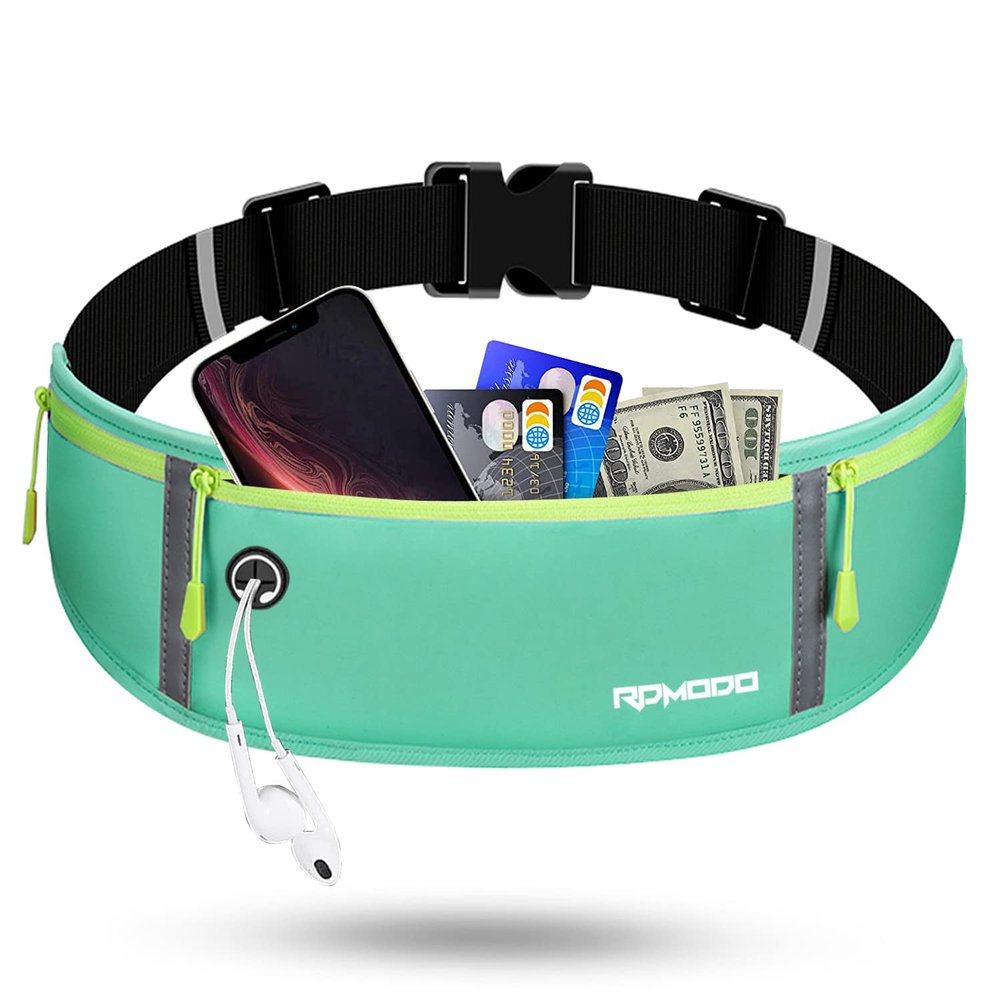 RDMODO Running Belt for Women, Fanny Pack for Men, Flip Belt Waist Bag Large Capacity Water Resistance Light Weight Adjustable Runners Belts Running Pouch for Phone iPhone Samsung Under 7.5 Inches