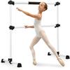 Costzon Portable Ballet Barre, 4ft Freestanding Double Ballet Bar with Adjustable Height, Fitness Dance Bar w/Foam Pads for Stretching, Home Gym Barre Exercise Equipment for Kids & Adults (Silver) view 1