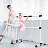 Costzon Portable Ballet Barre, 4ft Freestanding Double Ballet Bar with Adjustable Height, Fitness Dance Bar w/Foam Pads for Stretching, Home Gym Barre Exercise Equipment for Kids & Adults (Silver) view 2