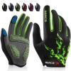 BEACE Gloves for Cycling Bike Biking with Touch Screen-Full Finger Mountain Bike Workout Road Gloves with Anti-Slip Silicone Palm for Men Women (Green, L) view 1