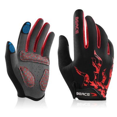 BEACE Gloves for Cycling Bike Biking with Touch Screen-Full Finger Mountain Bike Workout Road Gloves with Anti-Slip Silicone Palm for Men Women