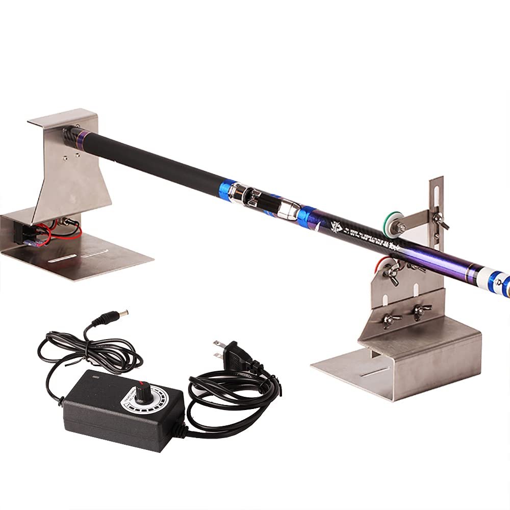 DIY Lure Rod Gluing Machine, Electric Rotating Fishing Rod Making Winding Machine Fishing Rod Modification Repair Tool Adjustable