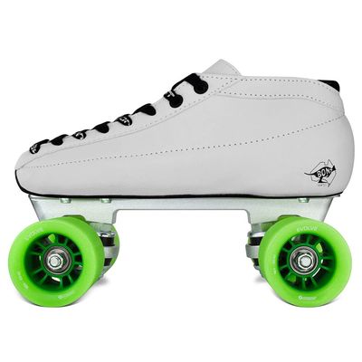 Bont Roller Skates - White Racer Quad NTS Speed Skates - 100% Vegan (5.5/37.5)