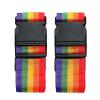 2 Pack Suitcase Belts, Adjustable Luggage Straps, Bright Colors Travel Packing Straps with Quick Release Buckle (Rainbow) view 2