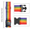 2 Pack Suitcase Belts, Adjustable Luggage Straps, Bright Colors Travel Packing Straps with Quick Release Buckle (Rainbow) view 3