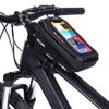 WILD MAN 1L Quick Release Waterproof Bike Front Frame Bag Phone Holder with Touch Screen Top for Mountain Road Bike MTB Cycling (XS2, Black) view 1