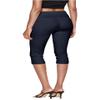 Hybrid & Company Womens Super Comfy Stretch Pull On Millennium Twill Capri Shorts KQ44972 Denim M view 4
