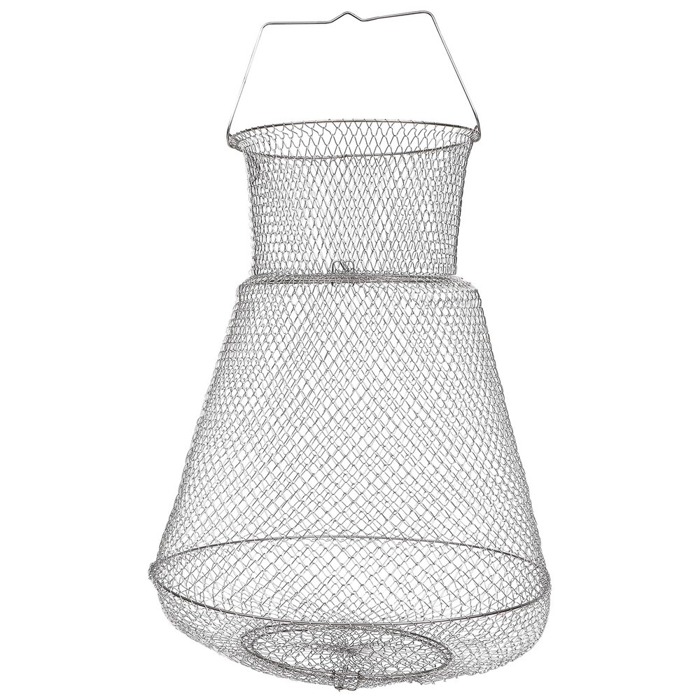 BESPORTBLE Basket Fishing Net Mesh Fish Foldable Collapsible Fish Cage Stainless Steel Fishing Basket for Crawfish Crab Smelt Minnows Shrimps Lobsters Fishing Net