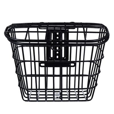 BESPORTBLE Bike Front Basket Metal Net Electric Black Handlebar Basket with Lid for Bike Handle Frame Bicycle Rack for Mountain Road Bike