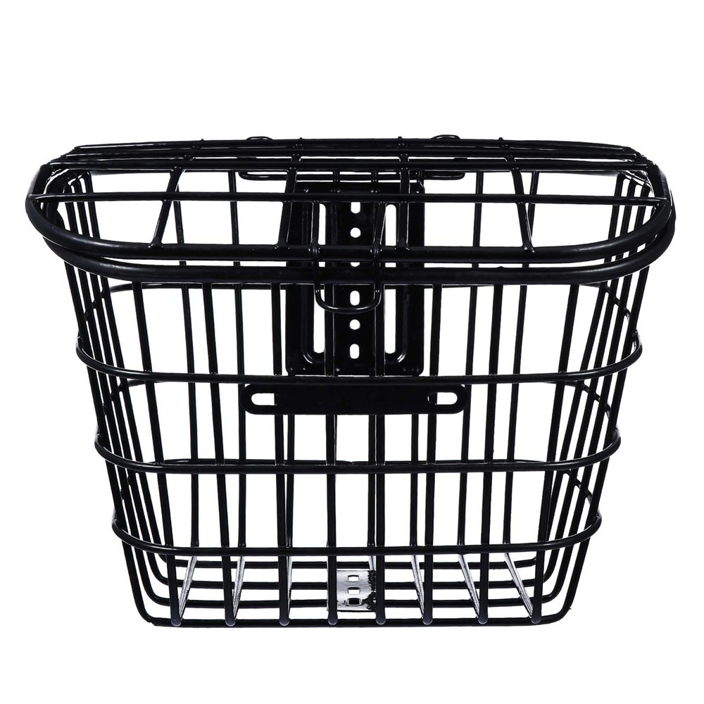BESPORTBLE Bike Front Basket Metal Net Electric Black Handlebar Basket with Lid for Bike Handle Frame Bicycle Rack for Mountain Road Bike