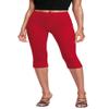 Hybrid & Company Womens Super Comfy Stretch Pull On Millennium Twill Capri Shorts KQ44972X RED 3X view 1