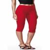 Hybrid & Company Womens Super Comfy Stretch Pull On Millennium Twill Capri Shorts KQ44972X RED 3X view 2