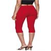 Hybrid & Company Womens Super Comfy Stretch Pull On Millennium Twill Capri Shorts KQ44972X RED 3X view 4