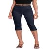 Hybrid & Company Womens Super Comfy Stretch Pull On Millennium Twill Capri Shorts KQ44972X Denim 2X view 1