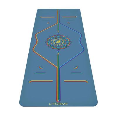 Liforme Printed Yoga Mat  Free Yoga Bag Included - Patented Alignment System, Warrior-like Grip, Non-slip, Eco-friendly, Sweat-Resistant, Long, Wide, 4.2mm thick mat for comfort