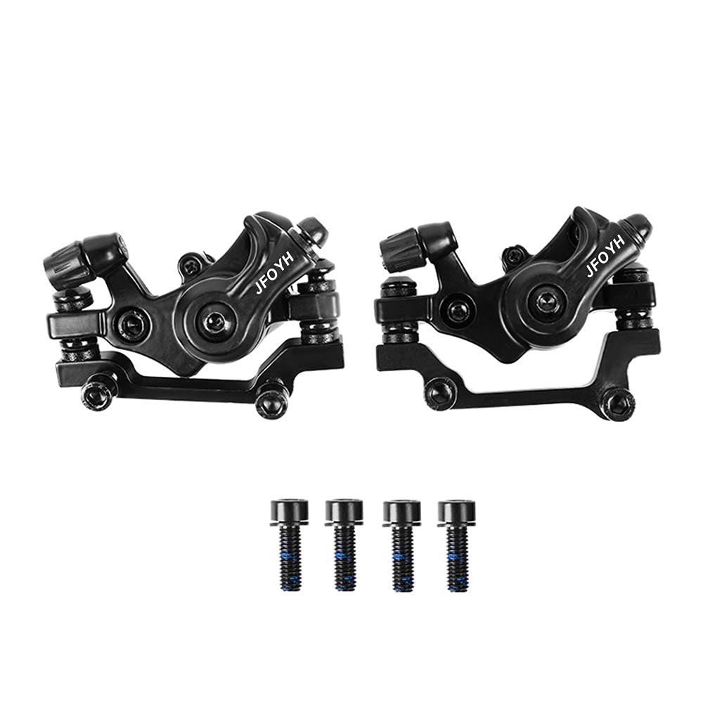 JFOYH Mechanical Disc Brake Set for MTB Road Bike Folding Bike and BMX with 160mm Rotor Mounting Adapter, Cycling Front and Rear Bicycle Bike Disc Brake Calipers-Black
