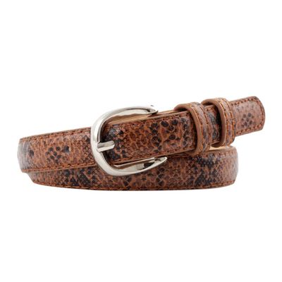 Saohuo Vintage Leather Belt for Women/Men Jean Belt Buckle Leisure Snake Dazzling Waistband Trouser Accessories
