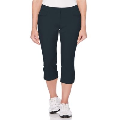 PGA Tour Women's Woven Capri Pant, Black Iris, 6