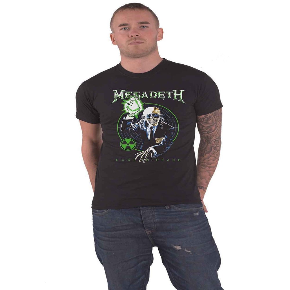 Rock Off officially licensed products Men's Megadeth Vic Target RIP Anniversary Slim Fit T-Shirt Small Black