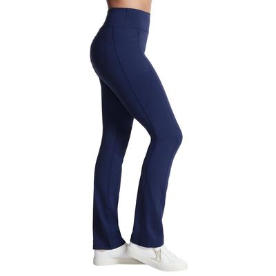 Skechers Women's Size Go Walk High Waisted Pant Joy  4-Way Stretch, Moisture-Wicking, Layered Waistband, Navy, Medium Tall