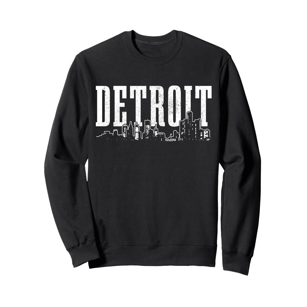 Detroit Skyline Pride Vintage Detroit Michigan Sweatshirt