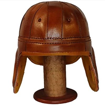Leather Football Helmet Red Grange Era Full Size