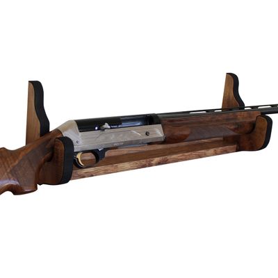 Rush Creek Creations | Indoor 1-Gun Rack for Wall for Shooting Rifles and Airsoft Shotguns, Single Gun Storage for Real Guns/Firearms, American Cherry