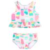 RuffleButts Baby/Toddler Girls UPF50+ Ruffle Tankini 2-Piece Swimsuit - Ice Cream Social, 12-18m view 1