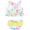 RuffleButts Baby/Toddler Girls UPF50+ Ruffle Tankini 2-Piece Swimsuit - Ice Cream Social, 12-18m view 2