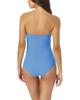 Anne Cole Live in Color Blue Twist Front Shirred Bandeau One Piece 6 / Blue view 2