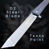 TACTICAL GEARZ Titanium Pocket Knife, Solid Tc4 Titanium Handle, D2 Steel Tanto Blade, Includes Sheath (Seren Midnight Blue) view 3