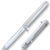 TACTICAL GEARZ Titanium Pocket Knife for EDC, Solid Tc4 Titanium Handle, D2 Steel Tanto Blade, Includes Sheath (Seren Platinum) view 1