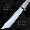 TACTICAL GEARZ Titanium Pocket Knife for EDC, Solid Tc4 Titanium Handle, D2 Steel Tanto Blade, Includes Sheath (Seren Platinum) view 2
