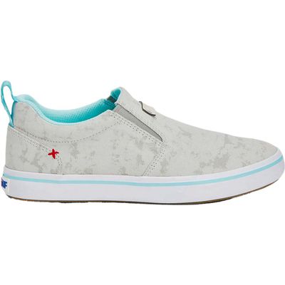 XTRATUF Women's Sharkbyte Durable Water-Resistant Breathable Slip-Resistant Fishing Eco Deck Shoes, Grey, 6