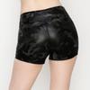 ALWAYS Women's Faux Leather Shorts - High Waisted Stretch Sexy Bodycon Short Hot Pants Animal Print Black Small view 4