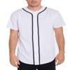 WEIV GEAR Mens Baseball Jersey  Button Down Short Sleeve T-Shirts Active Team Sports Uniforms Plain Tee Top STS0171 WHTBLK 2XL view 1