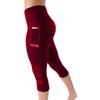 Familyhouse Women's Capris Leggings Workout Running Leggings Cropped Yoga Pants Sports Tights Gym Leggings (Wine Red,S) view 1