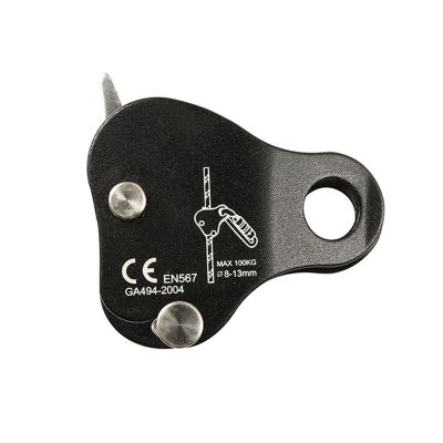 QKDS Climbing Rope Grab, High Strength Self Locking Safety Protective, Climbing Ascender Fall Protection Belay Device Climbing Rope Grip Clamp for Rock Climbing Mountaineering(Black)