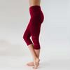 Familyhouse Women's Capris Leggings Workout Running Leggings Cropped Yoga Pants Sports Tights Gym Leggings (Wine Red,L) view 2