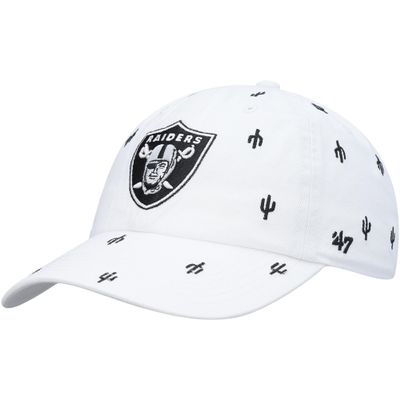47 Women's White Las Vegas Raiders Confetti Clean Up Adjustable Hat