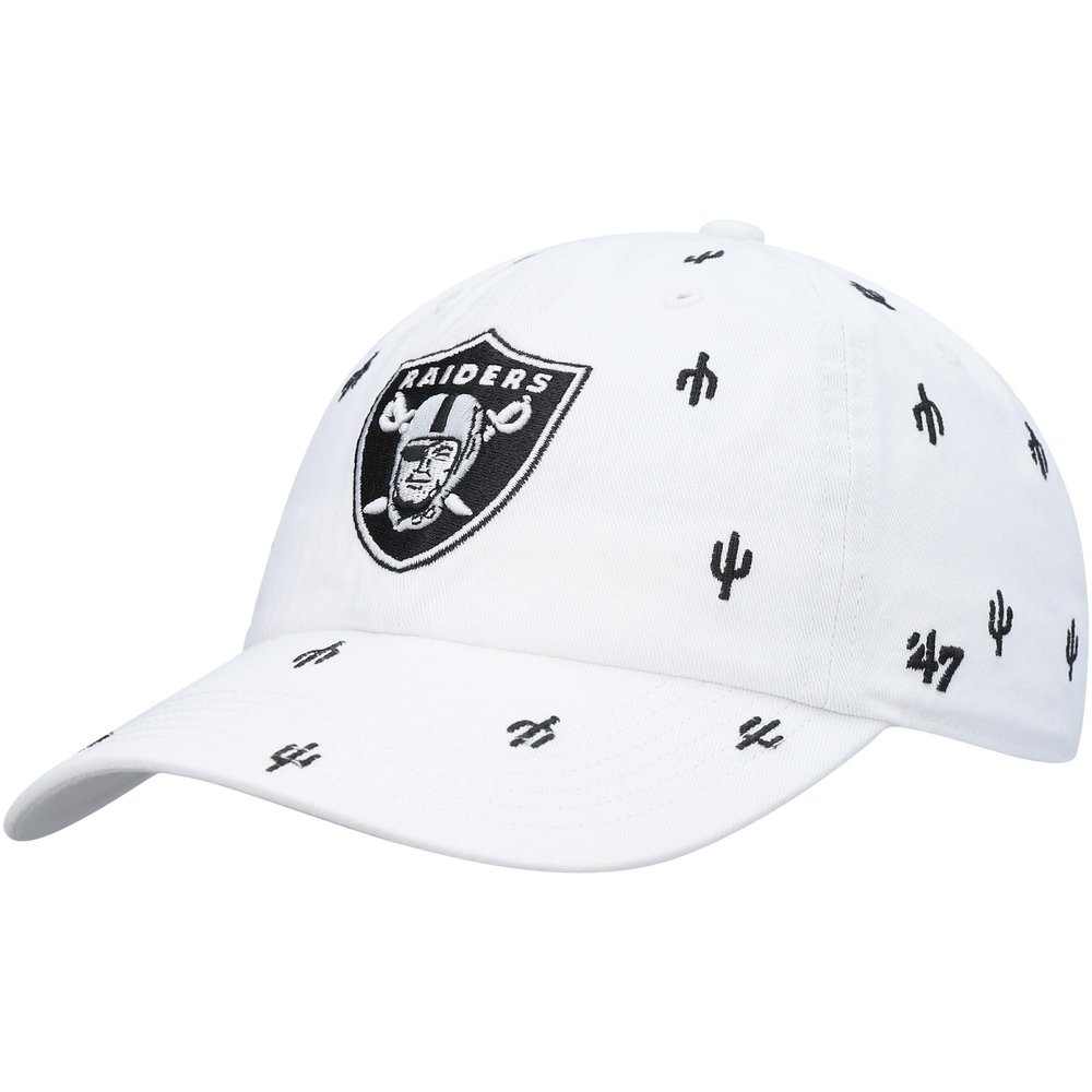 47 Women's White Las Vegas Raiders Confetti Clean Up Adjustable Hat